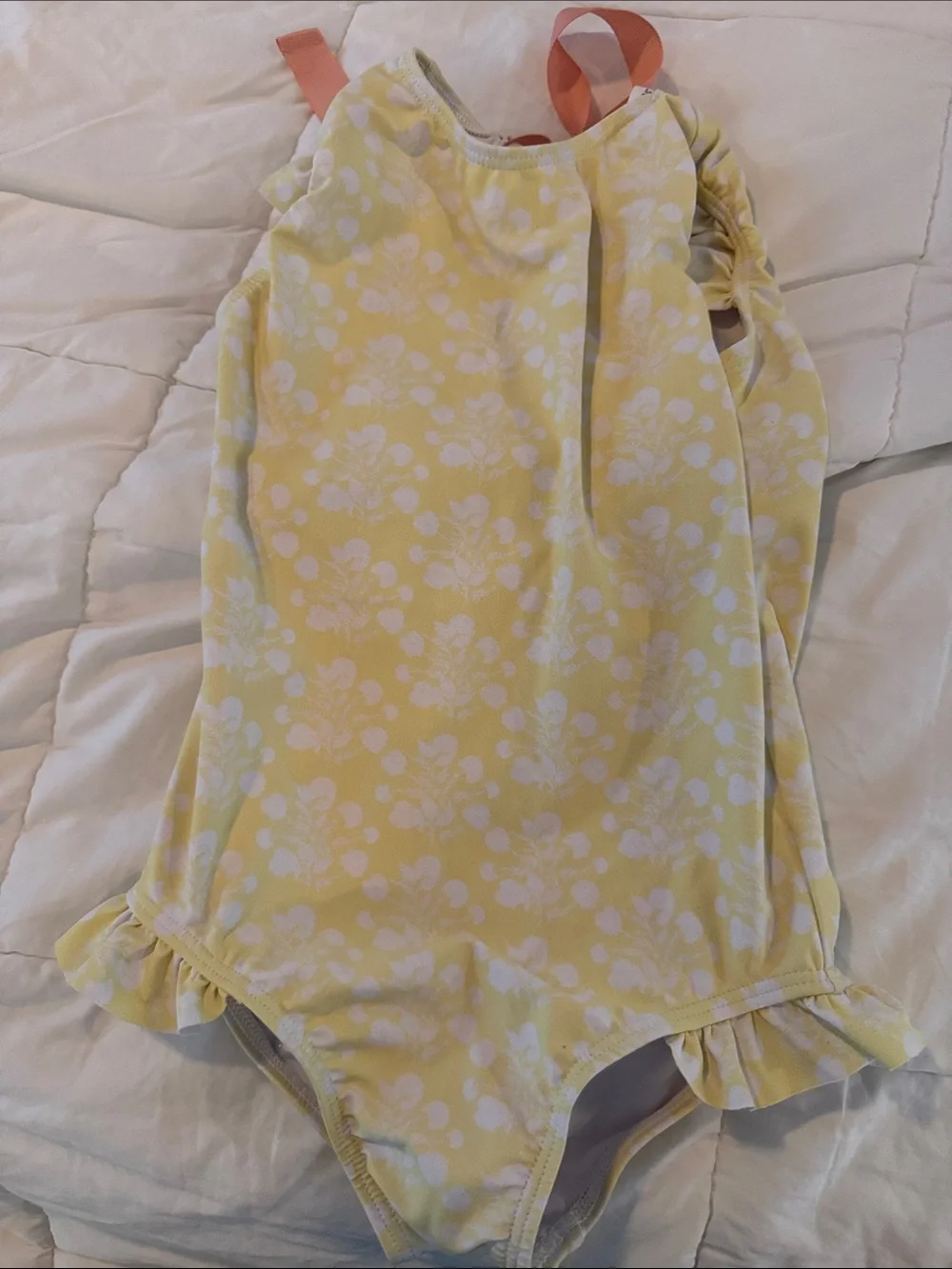 Girls' Yellow Floral One-Piece Swimsuit
